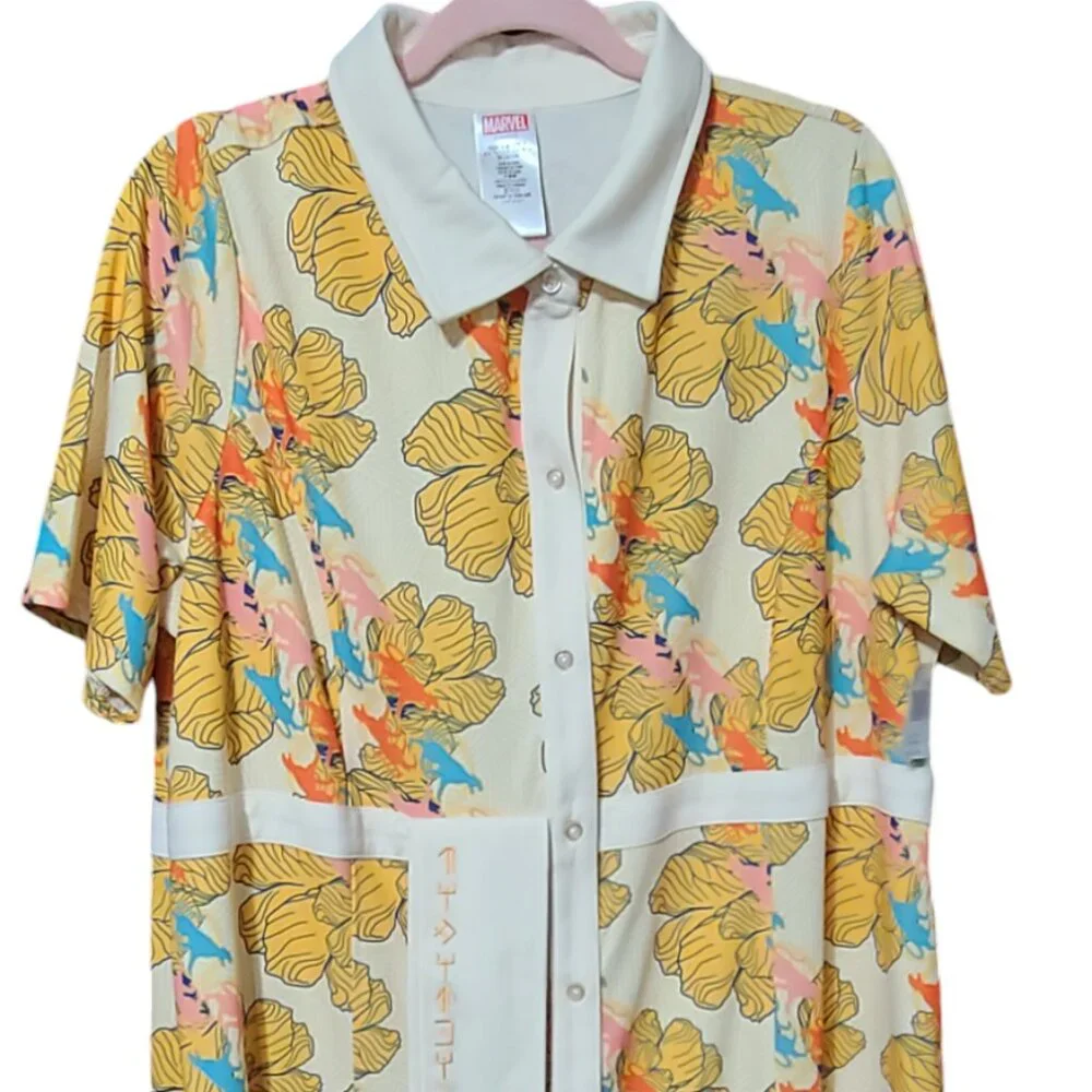 Black Panther Wakanda Floral Cosplay Dress Women’s Disney Marvel 1X Plus - Picture 3 of 10